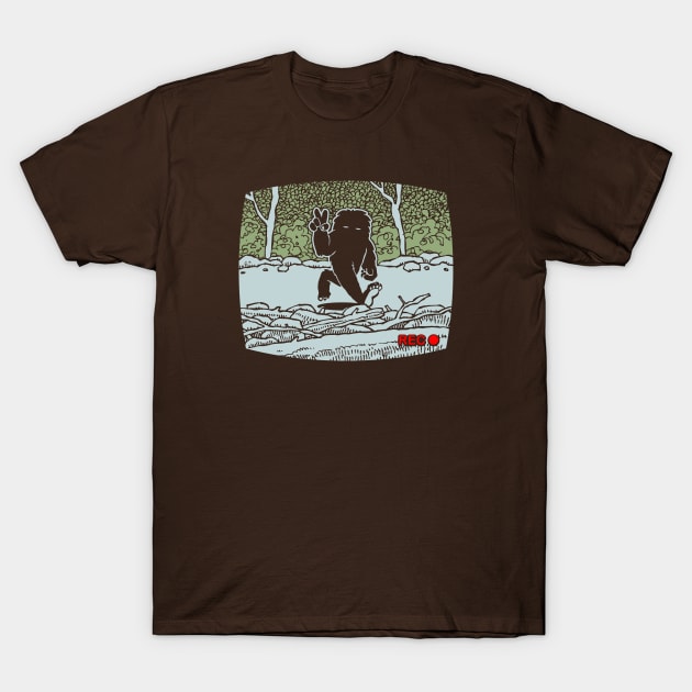 Sasquatch Redux Peace Out T-Shirt by etherbrian